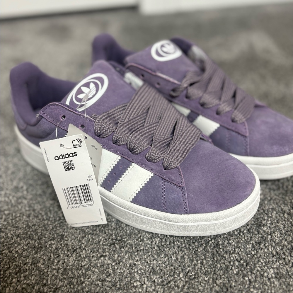 NWT Adidas Campus Purple and White Sneakers